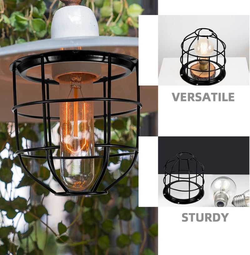 DIYEAH 2Pcs Metal Wire Mesh Light Bulb Cage Protective Lamp Guard for Workshop Signal Lighting Installation Durable Bulb Guard for Enhanced - Image 3